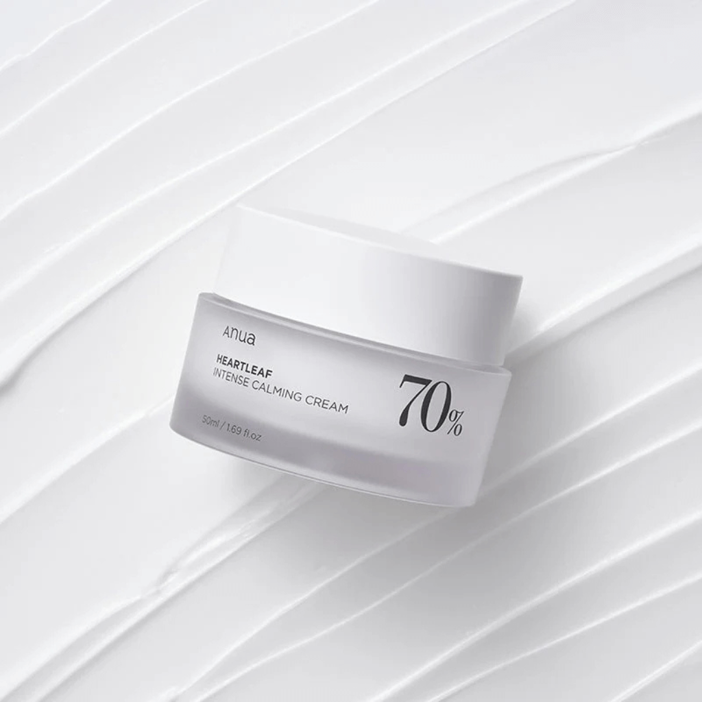 Packaging en pot de la crème apaisante intense Anua Heartleaf 70%