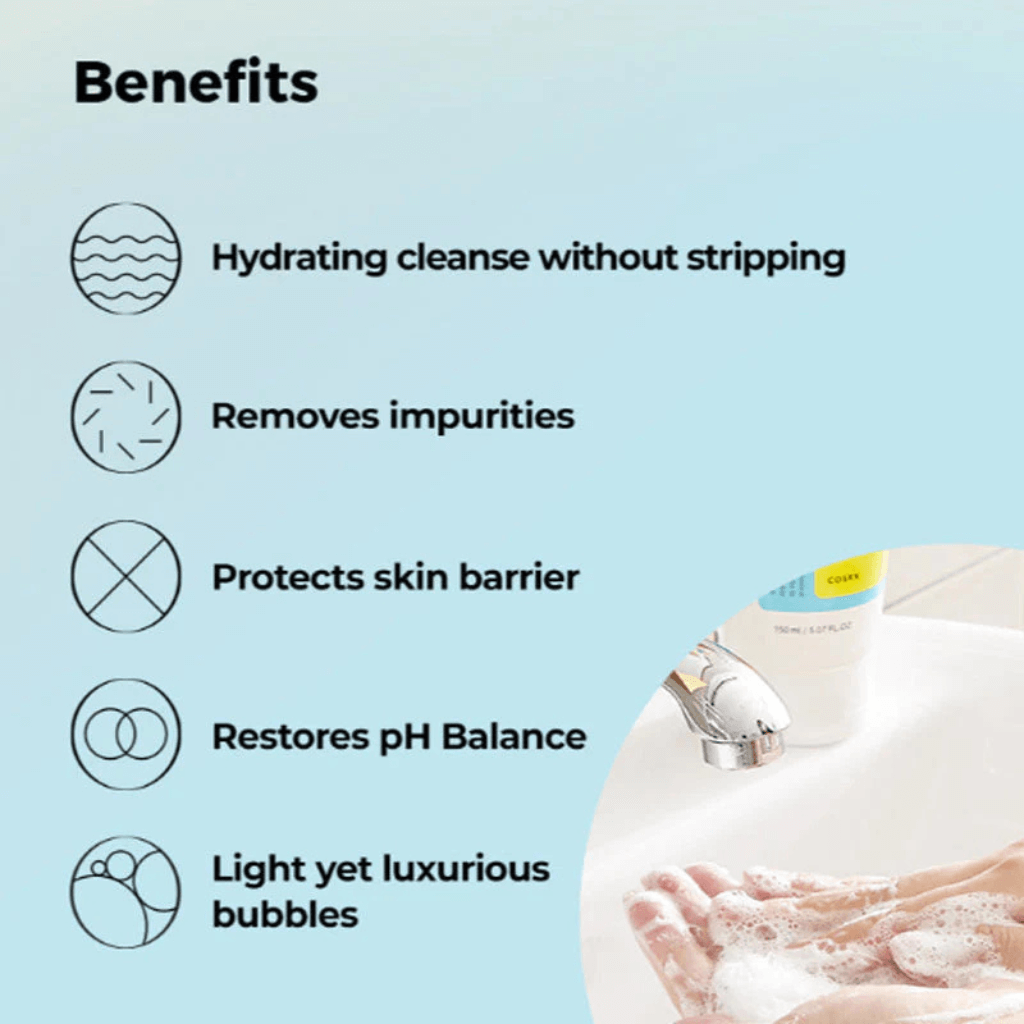 Bienfaits du nettoyant COSRX Low pH : élimine les impuretés sans dessécher la peau